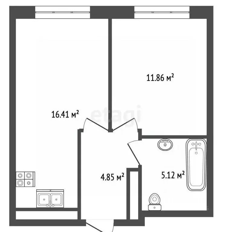 2-к кв. Москва Дмитровское ш., 75/77 (38.24 м) - Фото 2