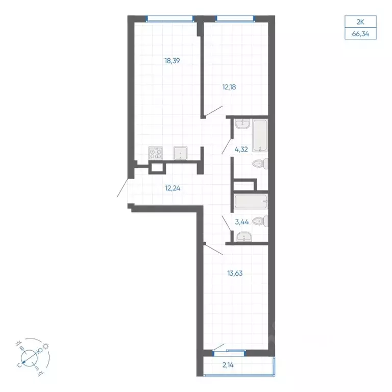 2-к кв. Челябинская область, Челябинский городской округ, пос. ... - Фото 1