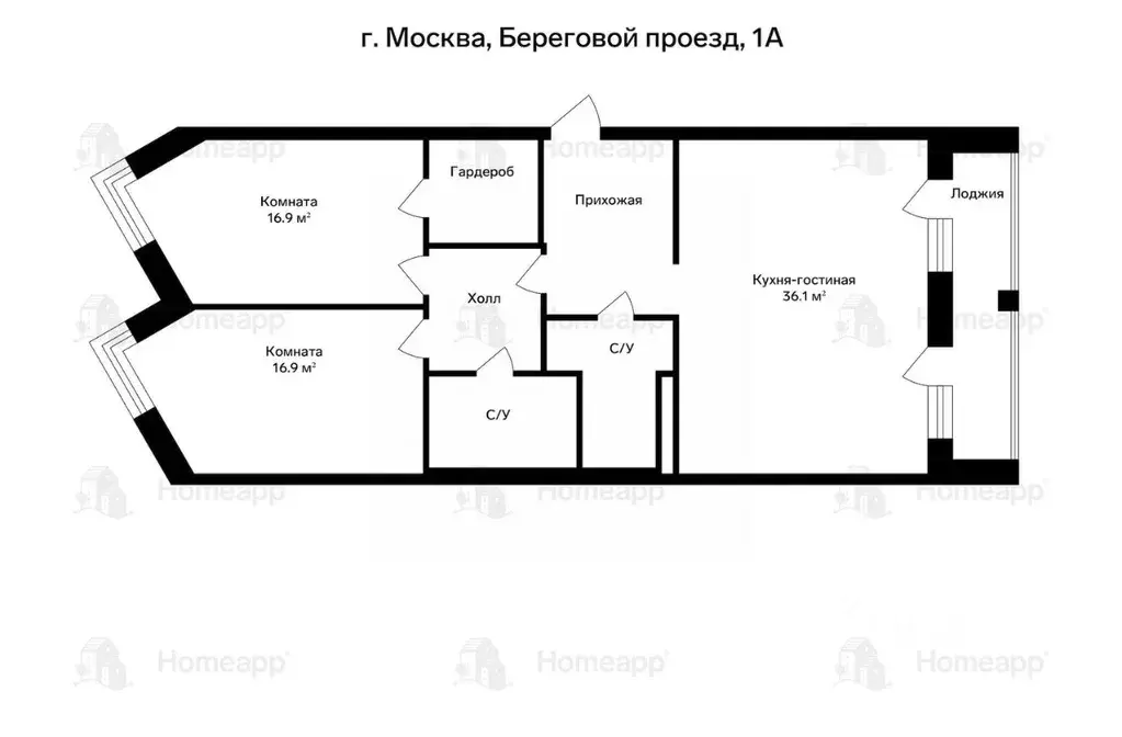 3-к кв. Москва Береговой проезд, 1А (93.3 м) - Фото 2