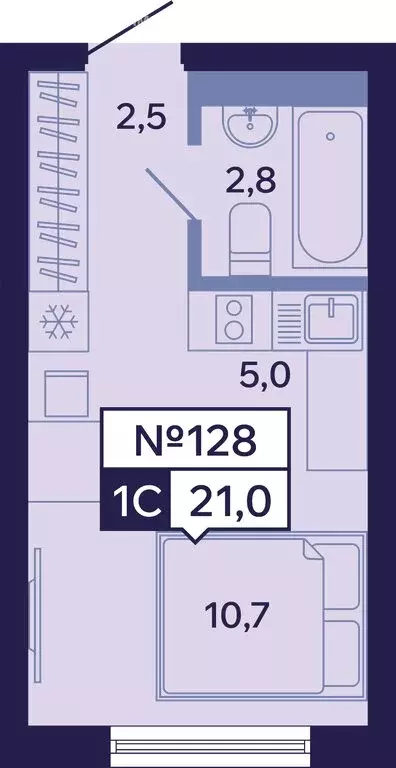Квартира-студия: Якутск, Новопортовская улица, 1Д (21 м) - Фото 1