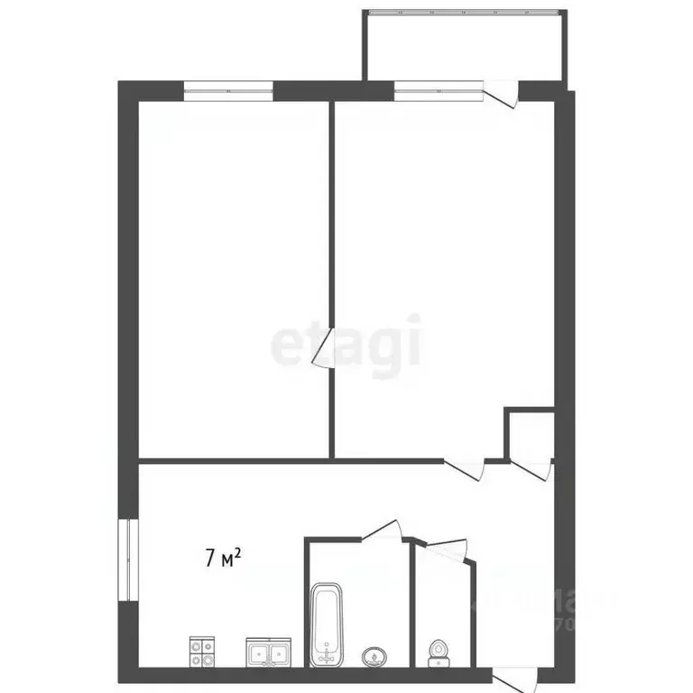 2-к кв. Ленинградская область, Всеволожск Приютинская ул., 15 (42.0 м) - Фото 1