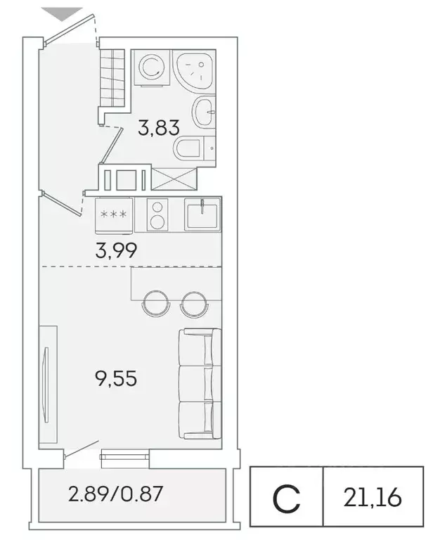 Студия Ленинградская область, Мурино Всеволожский район, ул. Графская, ... - Фото 0