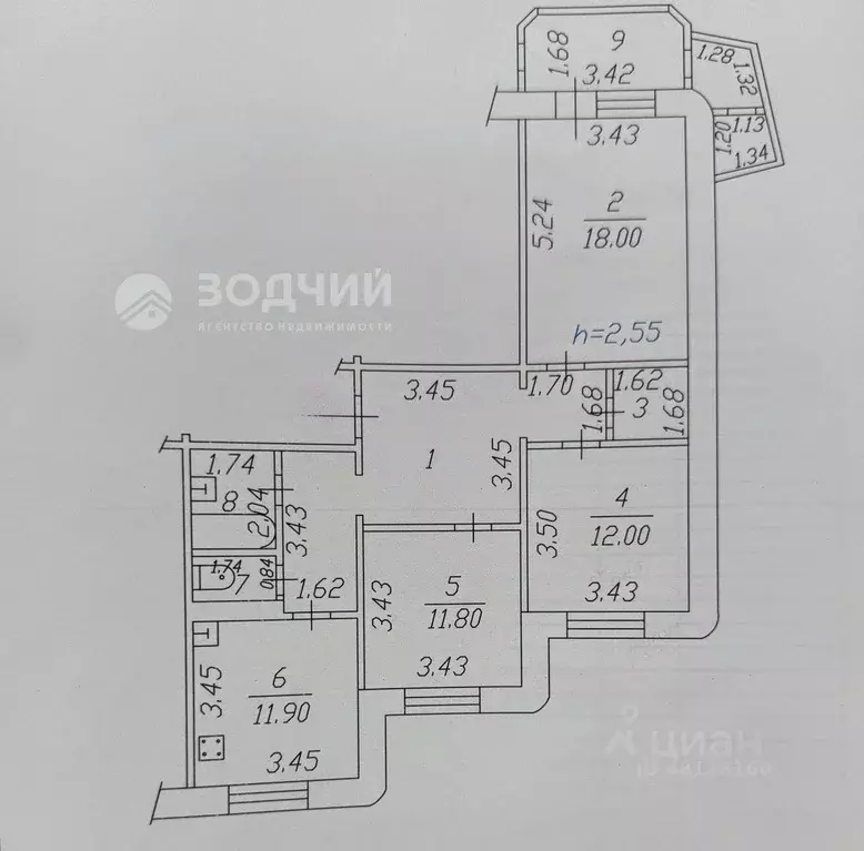 3-к кв. Чувашия, Чебоксары просп. Максима Горького, 19 (85.0 м) - Фото 2