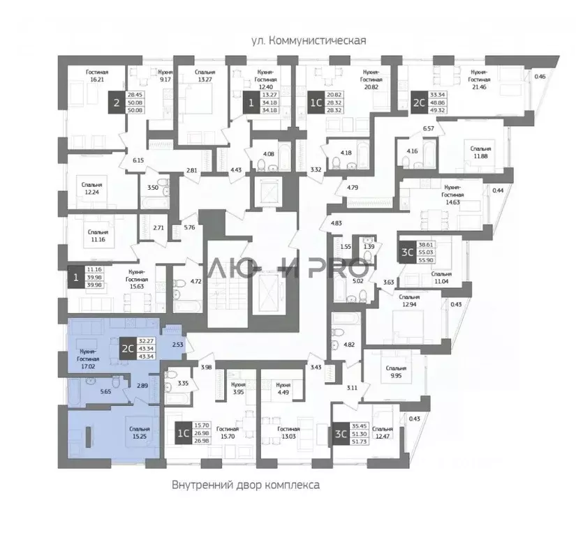 2-к кв. Башкортостан, Уфа Коммунистическая ул., 98/1 (43.34 м) - Фото 2