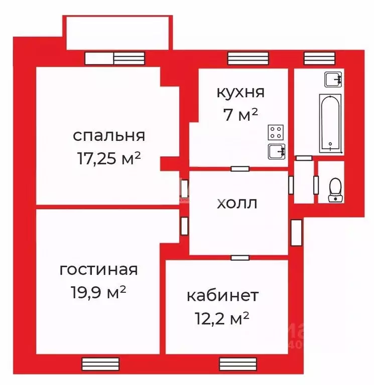 3-к кв. челябинская область, челябинск просп. ленина, 61 (70.1 м) - Фото 1