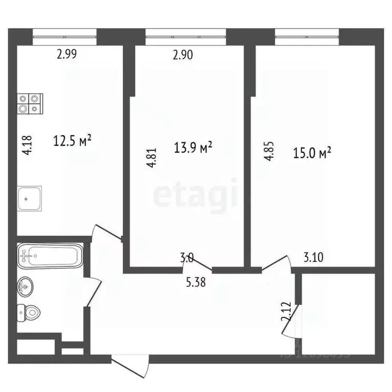 2-к кв. Москва Каширское ш., 65к2 (56.0 м) - Фото 0