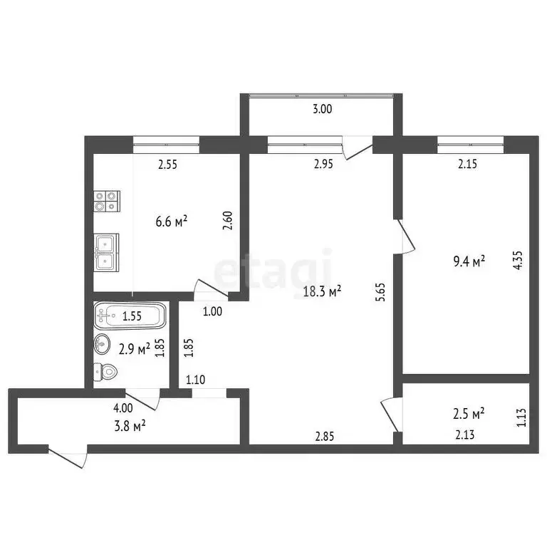 2-комнатная квартира: Мичуринск, Советская улица, 254 (45 м) - Фото 0