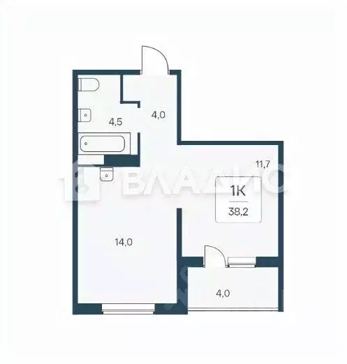 1-к кв. Новосибирская область, Новосибирск Кедровая ул., 80/2 (38.2 м) - Фото 1