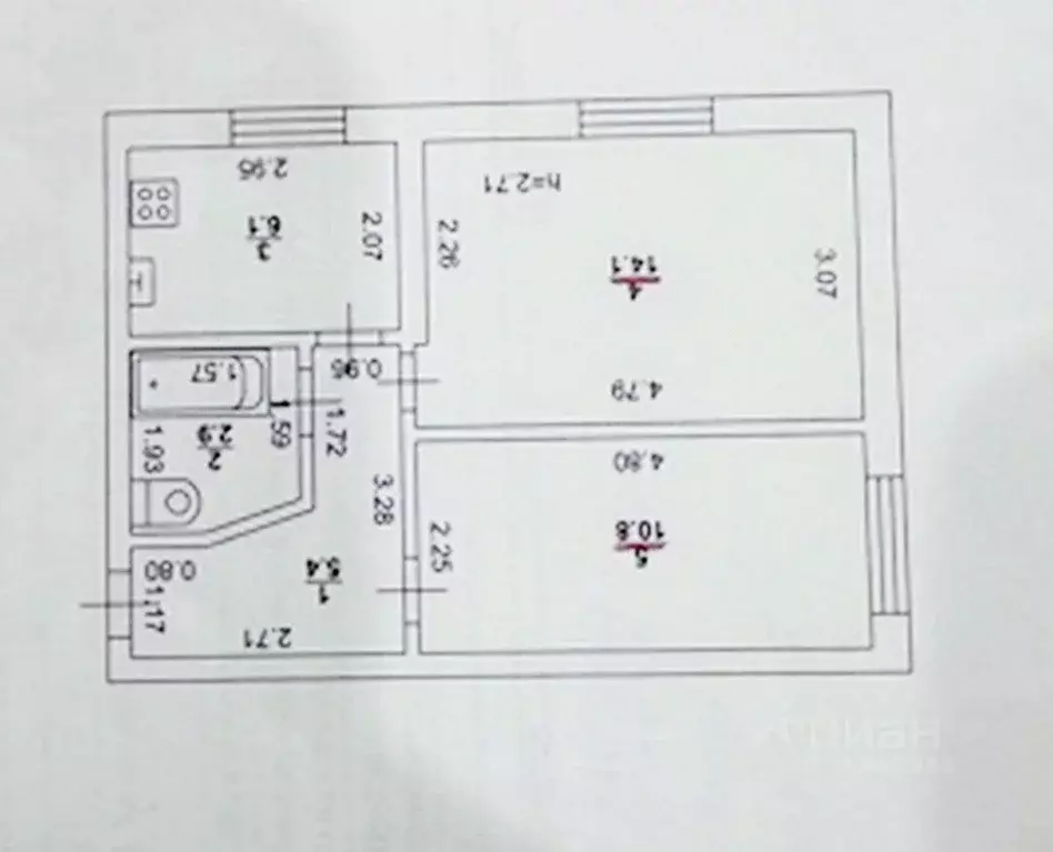 2-к кв. Саратовская область, Вольск ул. Чехова, 10 (41.4 м) - Фото 1