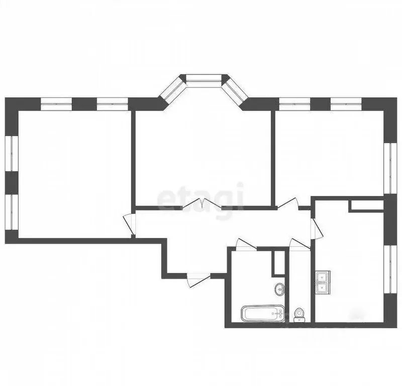 3-к кв. Москва Донецкая ул., 34к1 (73.6 м) - Фото 2