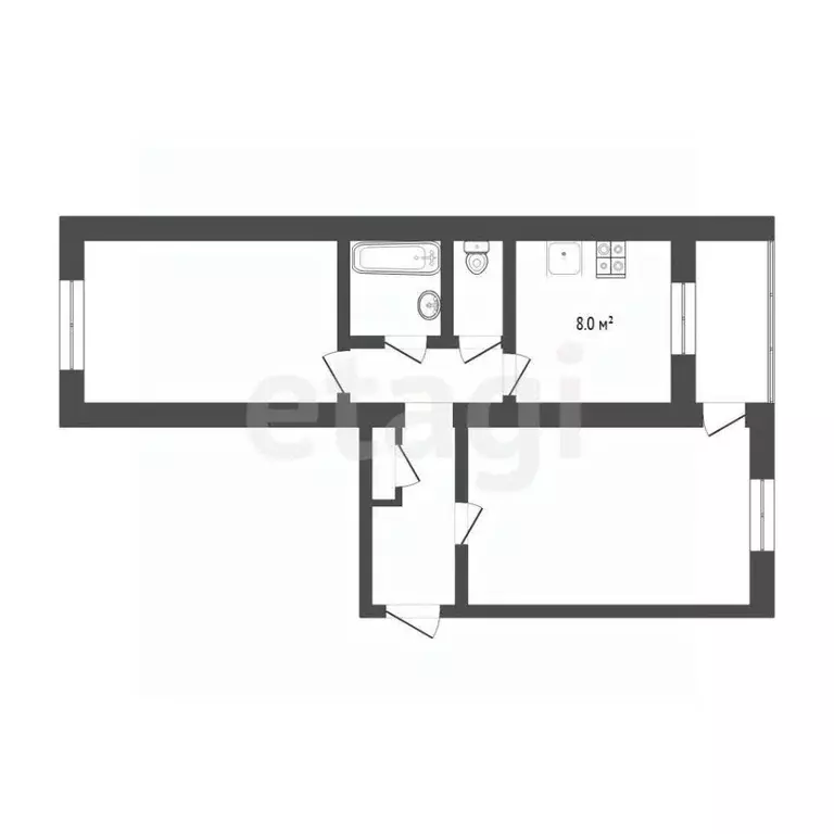 2-к кв. Тюменская область, Тюмень Амурская ул., 68 (49.0 м) - Фото 2