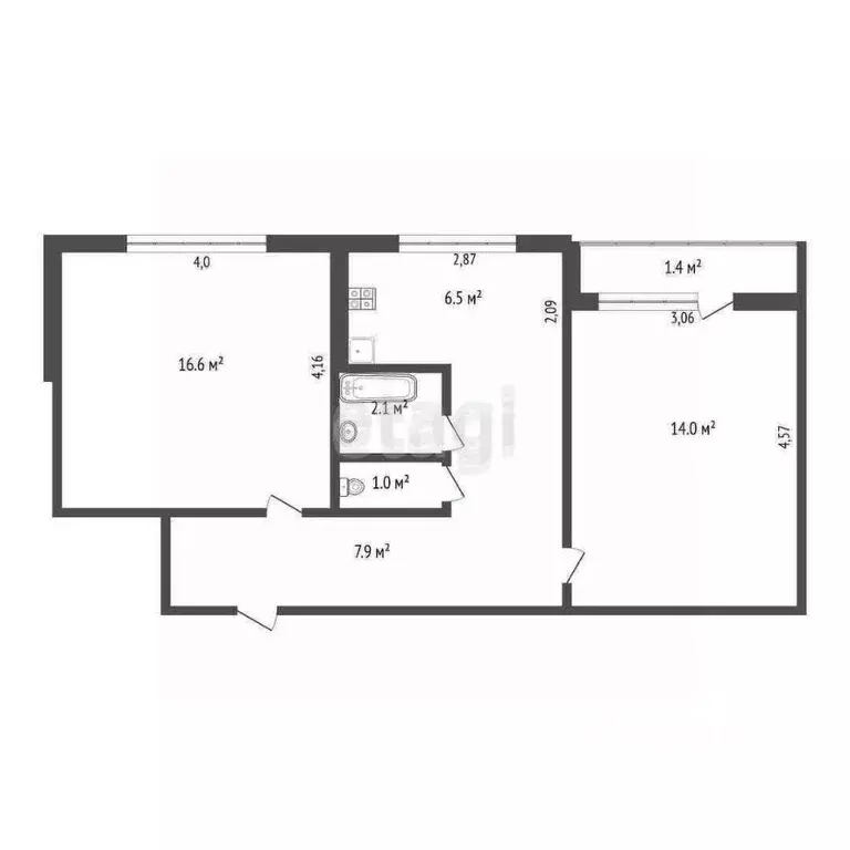 2-к кв. Мордовия, Саранск ул. Сущинского, 18с2 (50.7 м) - Фото 1