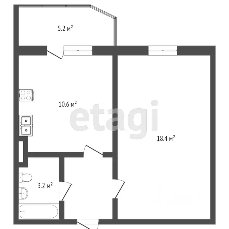 1-к кв. Ханты-Мансийский АО, Сургут ул. Крылова, 26 (36.5 м) - Фото 0