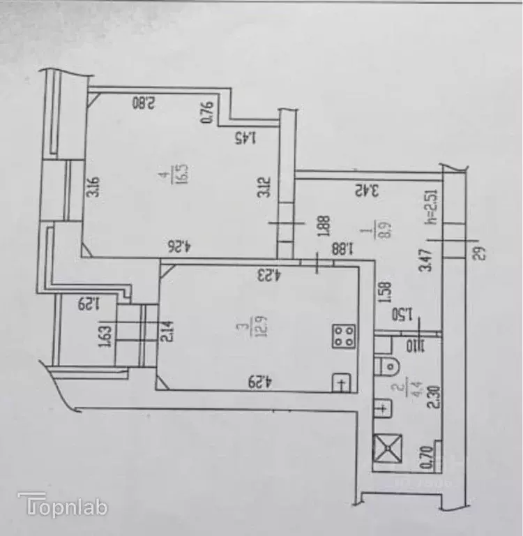 2-к кв. Алтайский край, Барнаул Краевая ул., 259 (43.0 м) - Фото 2