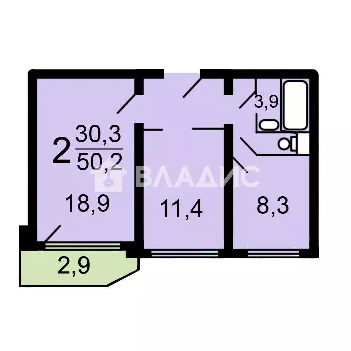2-комнатная квартира: Москва, Братеевская улица, 10к4 (50.2 м) - Фото 1