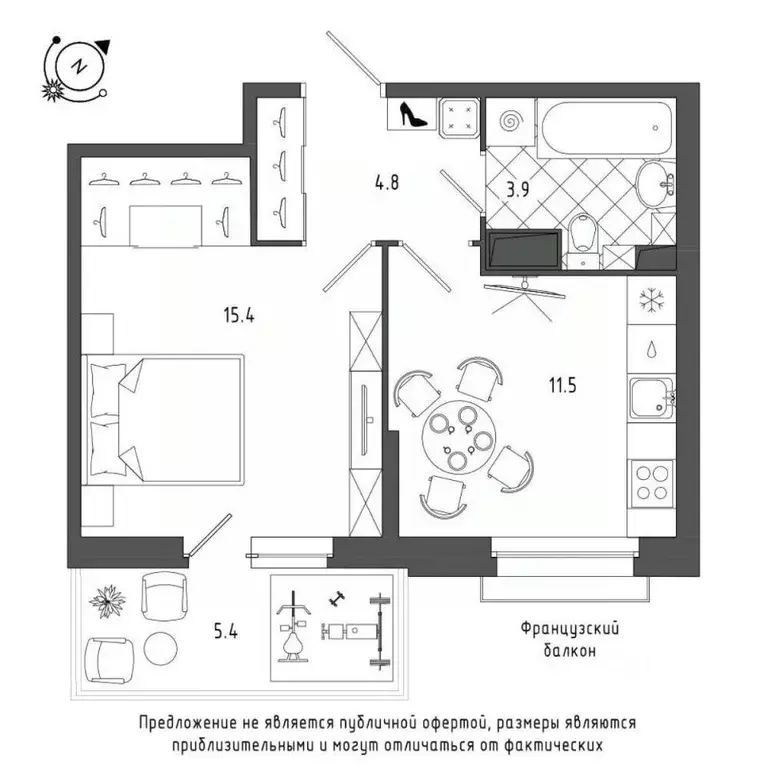 1-к кв. Санкт-Петербург Черниговская ул., 13к2 (36.1 м) - Фото 2
