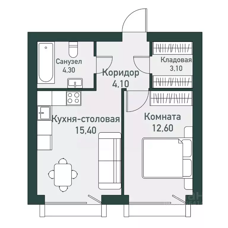 1-к кв. Челябинская область, Челябинский городской округ, пос. ... - Фото 0