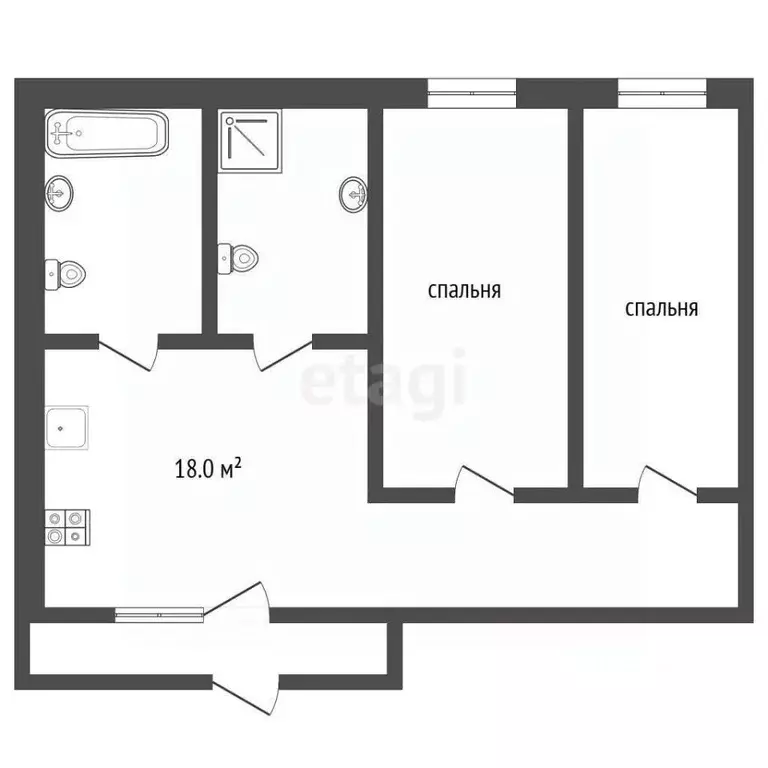 2-к кв. Ставропольский край, Ессентуки ул. Нелюбина (59.5 м) - Фото 1