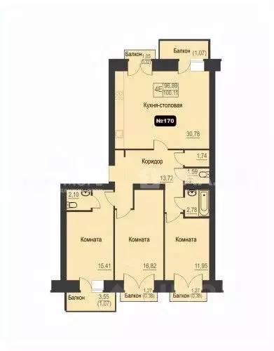 4-к кв. Архангельская область, Северодвинск ул. Карла Маркса, 78 ... - Фото 2