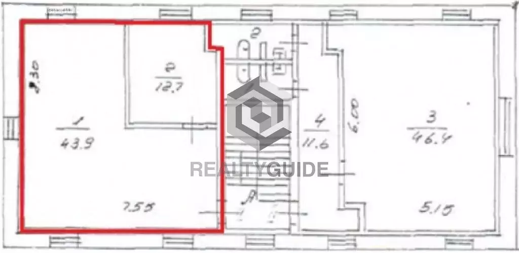 Офис (56.6 м) - Фото 2