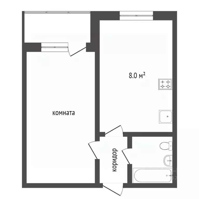 1-к кв. Ярославская область, Ярославль ул. Нефтяников, 18 (31.6 м) - Фото 2