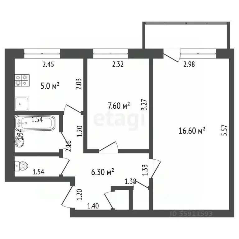2-к кв. Чувашия, Чебоксары ул. Гузовского, 10 (39.7 м) - Фото 2