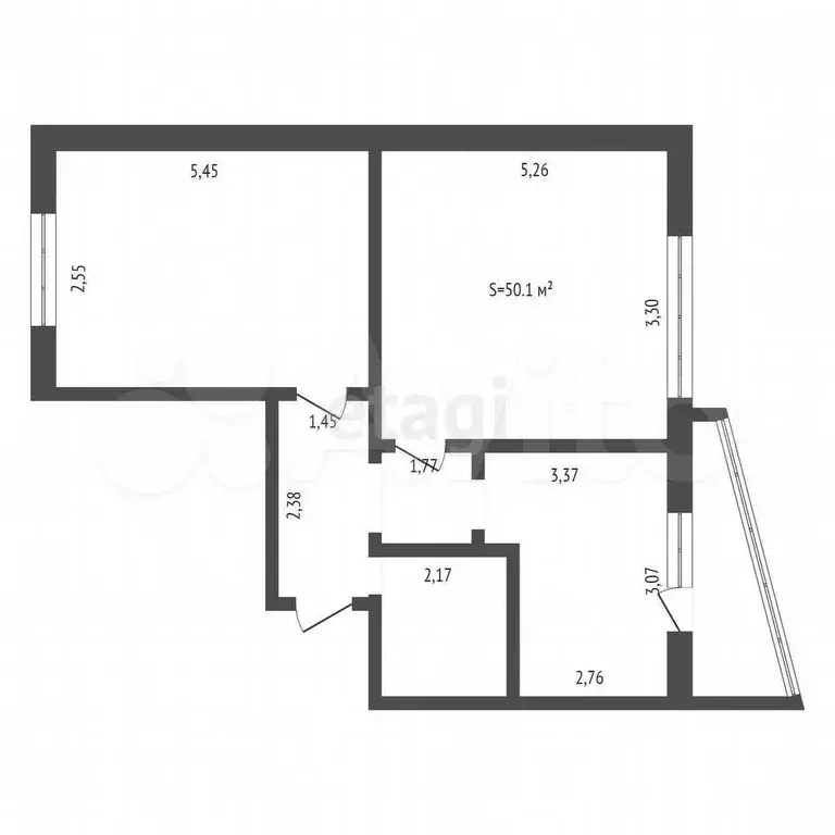 2-к. квартира, 50,1 м, 9/9 эт. - Фото 0