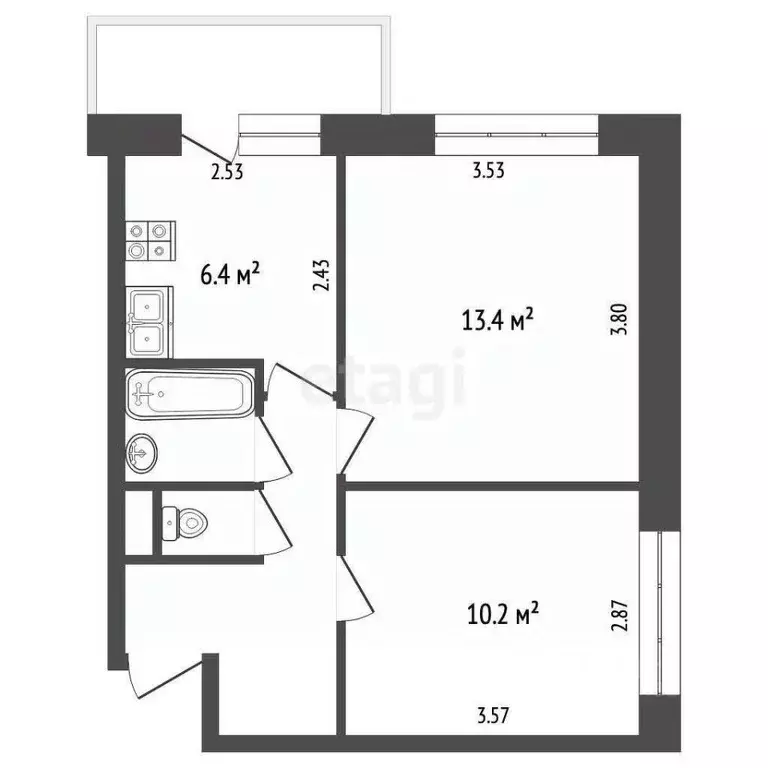 2-к кв. Москва Малахитовая ул., 6К1 (38.8 м) - Фото 2