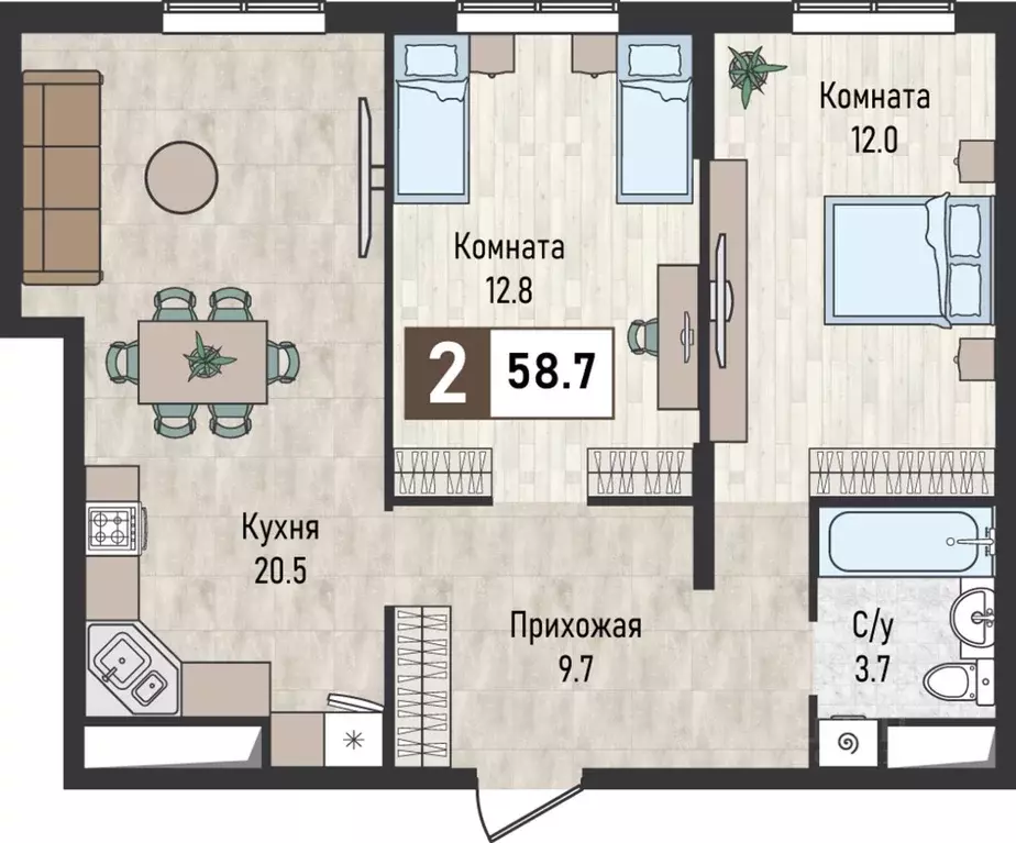 2-к кв. Ставропольский край, Железноводск городской округ, пос. ... - Фото 1