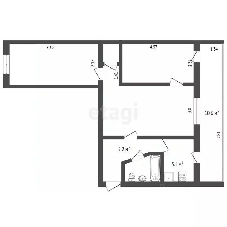 3-к кв. Ростовская область, Таганрог ул. Зои Космодемьянской, 18 (65.6 ... - Фото 1