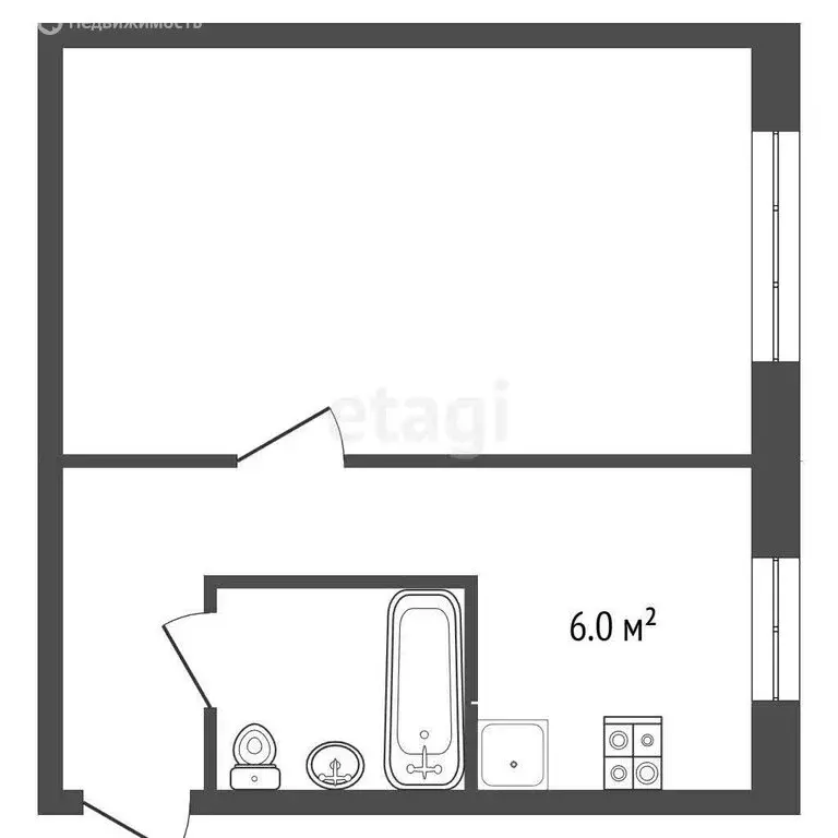 1-комнатная квартира: село Конобеево, улица Учхоз, 6 (30.3 м) - Фото 1