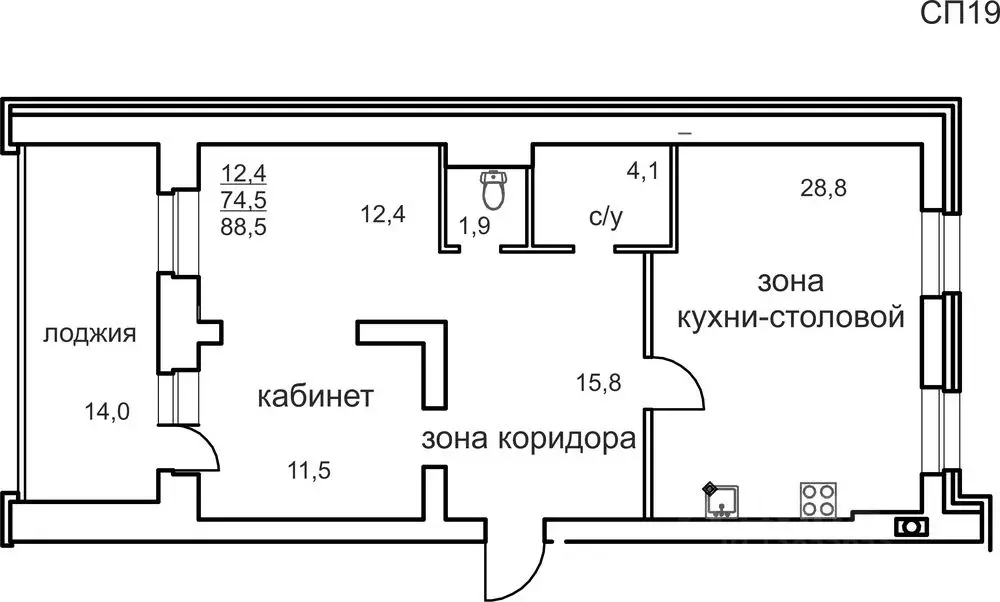 1-к кв. Вологодская область, Череповец Любецкая ул., 30 (88.5 м) - Фото 0