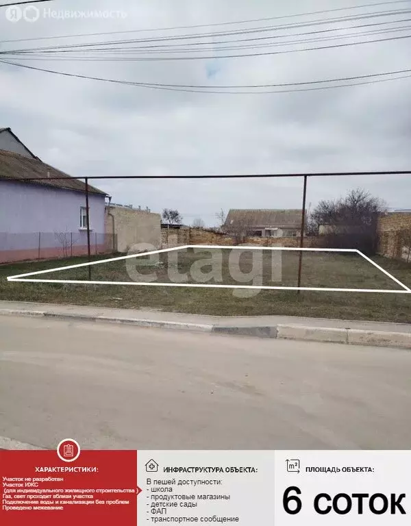 Участок в Евпатория, микрорайон Исмаил-Бей, улица Алим Айдамака (6.05 ... - Фото 2