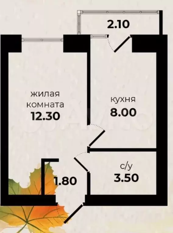 1-к. квартира, 29 м, 2/9 эт. - Фото 0