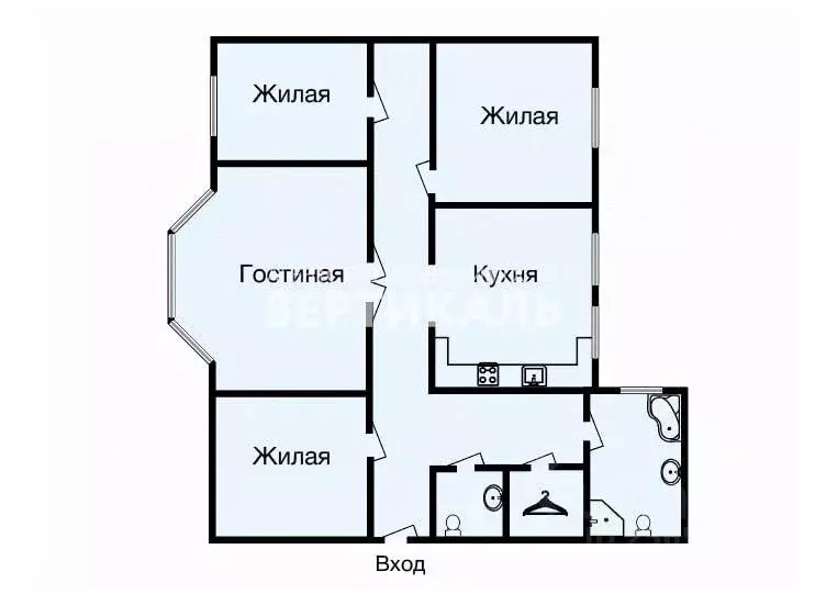 4-к кв. Москва Малая Бронная ул., 21/13С2 (130.0 м) - Фото 2