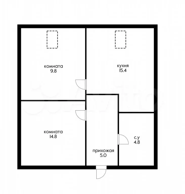 2-к. квартира, 50 м, 6/6 эт. - Фото 0