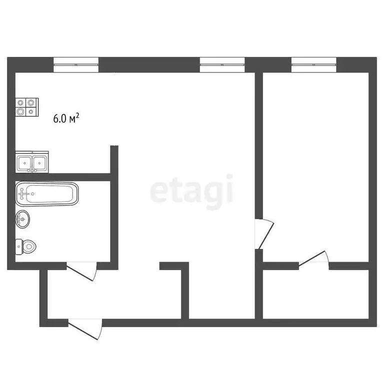 2-комнатная квартира: Омск, проспект Карла Маркса, 20А (44 м) - Фото 0