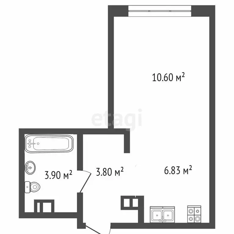 Квартира-студия: Тюмень, улица Первооткрывателей, 10 (25.5 м) - Фото 0