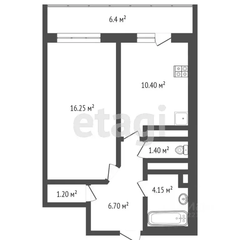 1-к кв. Татарстан, Набережные Челны ул. Раскольникова, 65А (43.4 м) - Фото 0