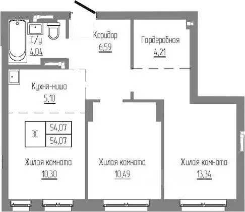 2-к кв. Новосибирская область, Новосибирский район, Краснообск рп ... - Фото 0