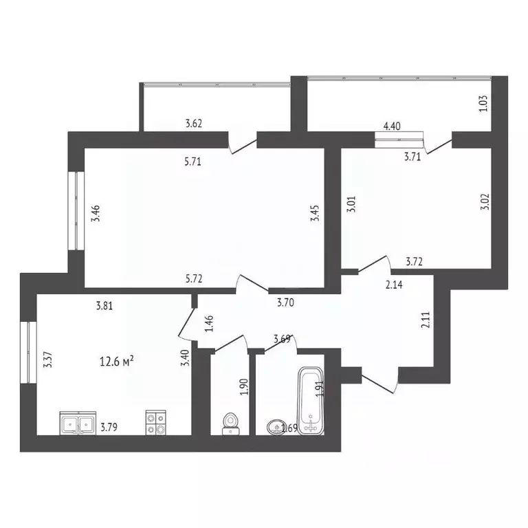 2-к кв. Мордовия, Саранск Севастопольская ул., 19 (58.7 м) - Фото 0