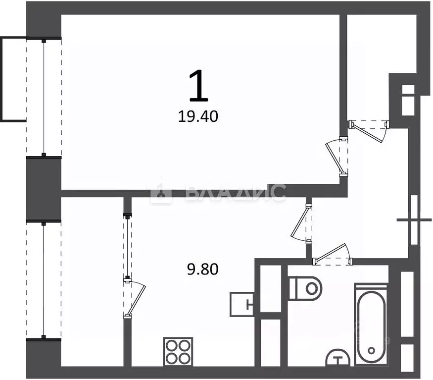 1-к кв. Москва Клинская ул., 2А (40.2 м) - Фото 1
