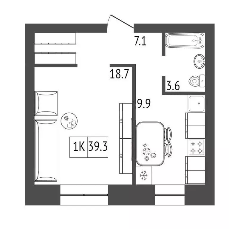 Продаётся 1-к квартира, 39.3 м - Фото 0
