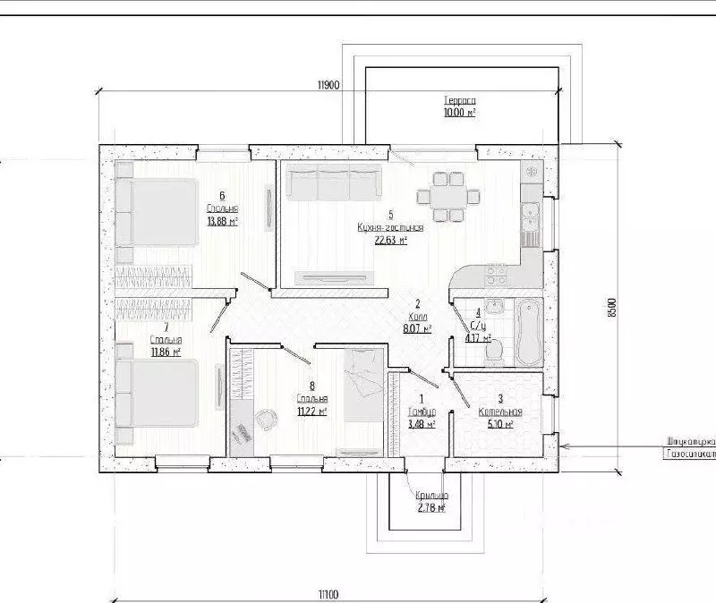 Дом в Тверская область, Калининский муниципальный округ, д. Гришкино ... - Фото 2