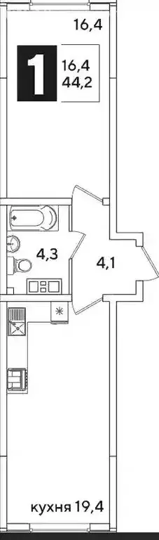 1-комнатная квартира: Краснодар, улица Ивана Беличенко, 85 (43 м) - Фото 0