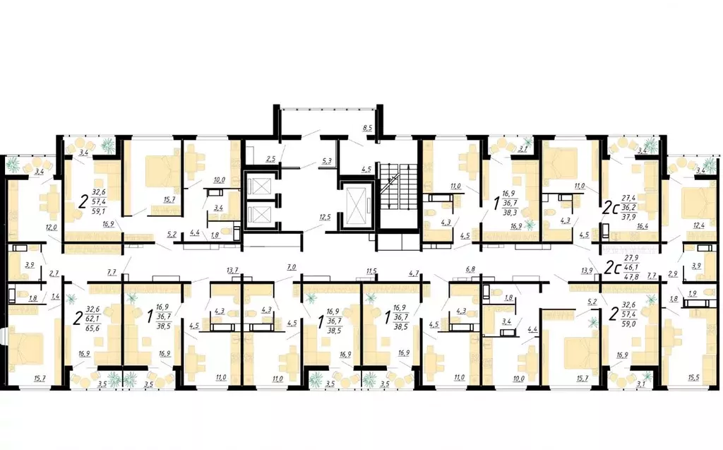 2-к кв. Воронежская область, Воронеж ул. Пескова, 8 (68.2 м) - Фото 1