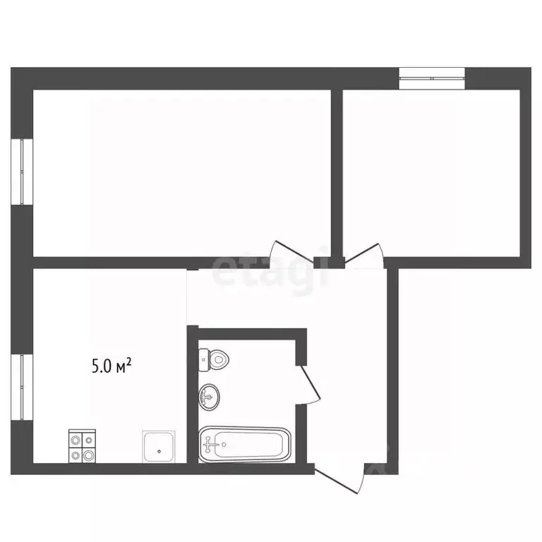 2-к кв. Томская область, Томск ул. Ференца Мюнниха, 12 (37.0 м) - Фото 2