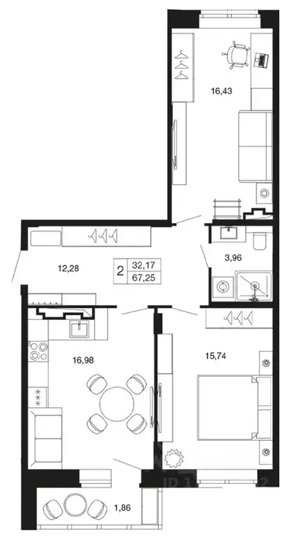 2-к кв. Московская область, Апрелевка Наро-Фоминский городской округ, ... - Фото 1