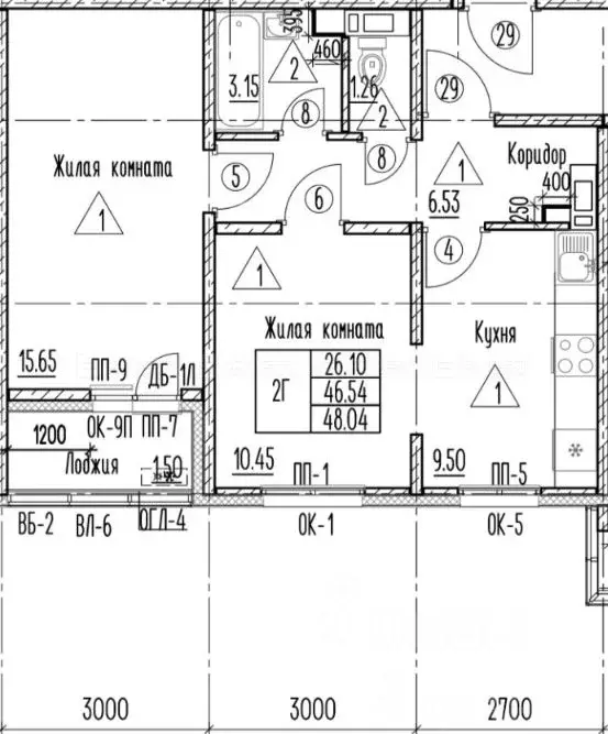 2-к кв. Татарстан, Казань ул. Альфии Авзаловой, 9 (48.2 м) - Фото 2