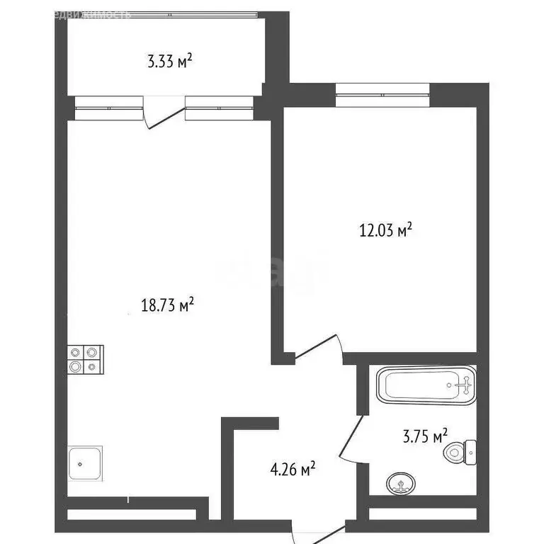 1-комнатная квартира: Тюмень, улица Павла Никольского, 14 (42.1 м) - Фото 1